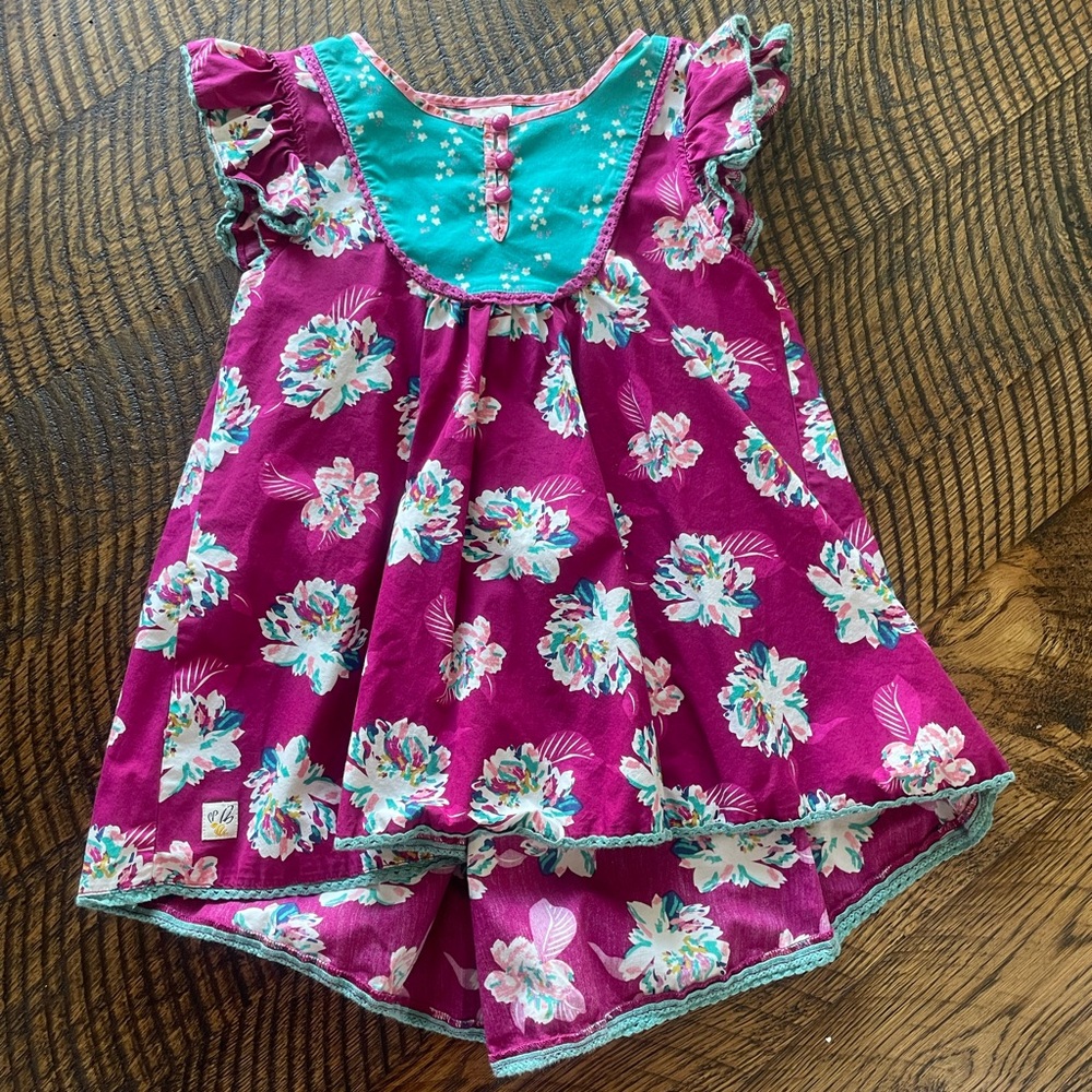 EUC — Wildflowers Happy Go Lucky Wisteria Boho Tunic — size 10
